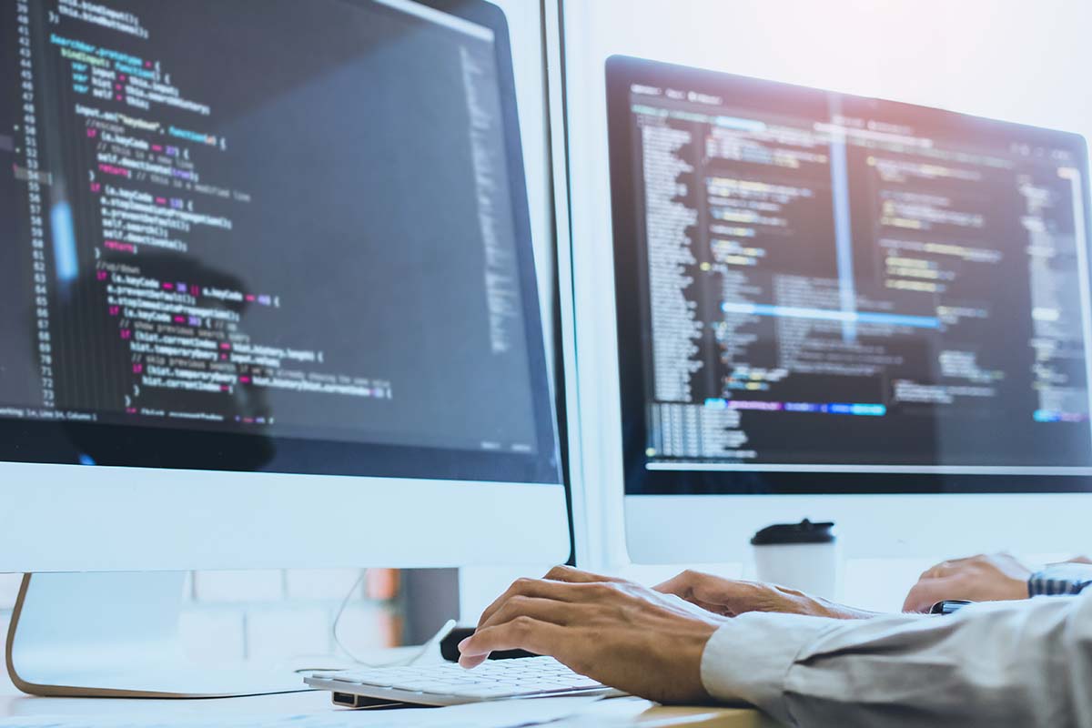 Web developer working
